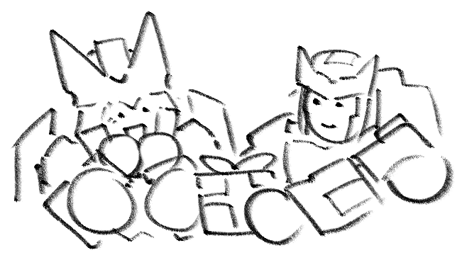 Ratchet handing Drift a present.