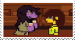 Kris and Susie Deltarune pouring juice into each others' mouths
